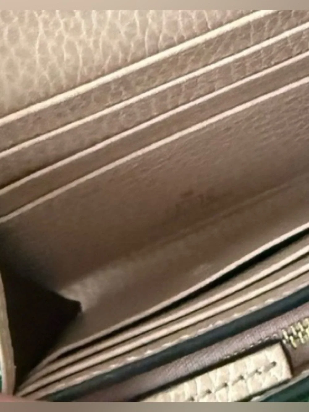 Gucci Bi-color GG Marmont Wallet Beige Canvas and Leather w/ branded dusty - EUC - Picture 7 of 7